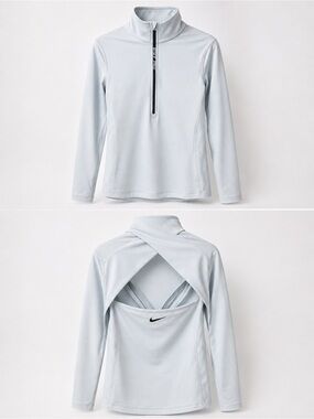 NikePro Hyperwarm Long-Sleeve Half-Zip Top with Open Back-SZ fits like a small